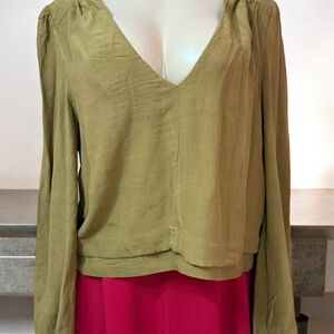 Free People Brown Size L/G women's long sleeve